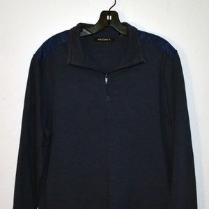 Axist Padded Shoulder Zip Neck Sweater Pullover